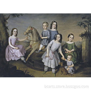 Classical village women painting of mother and daugher of village life